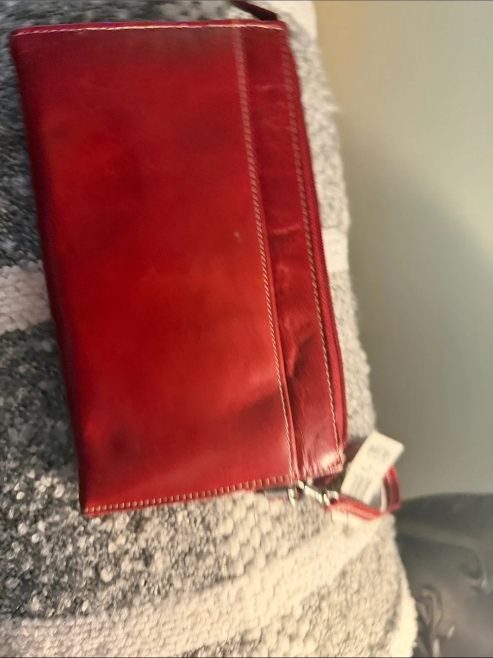 Giani Bernini Red Leather Wristlet Clutch